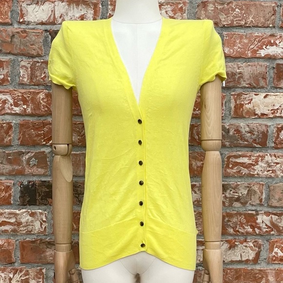 J. Crew Sweaters - J. Crew lemon yellow button up short sleeve cardigan / XS / Excellent condition